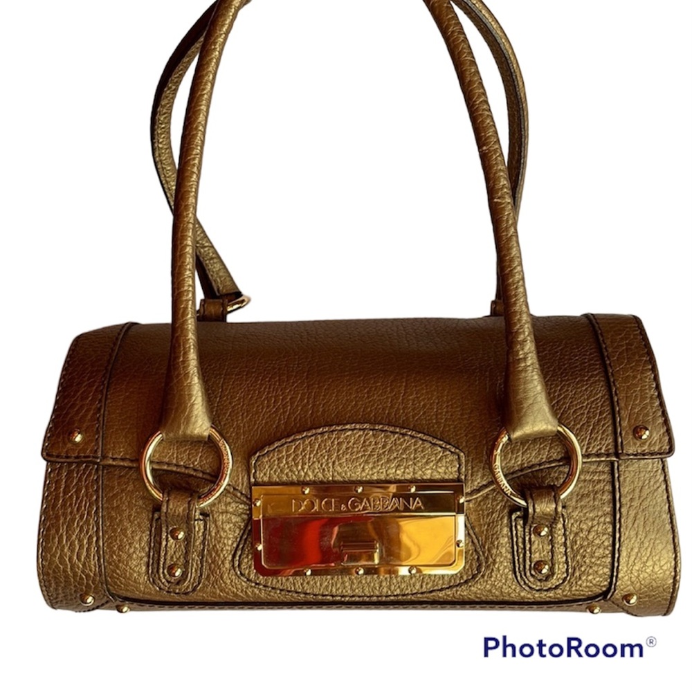 DOLCE & GABBANA vintage golden bronze shoulder handbag, never used